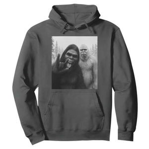 Bigfoot Selfie Christmas Hoodie Sasquatch Yeti Rock On Hand TS14 Dark Heather Print Your Wear