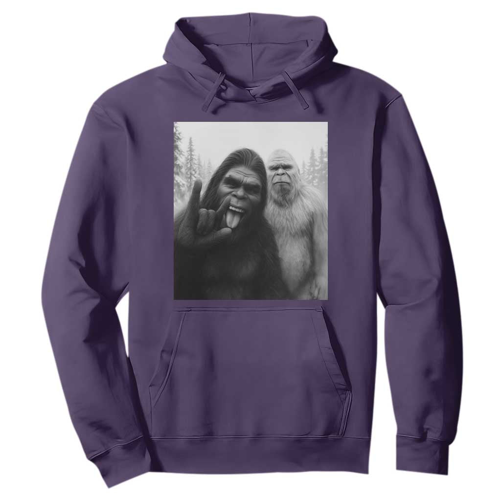 Bigfoot Selfie Christmas Hoodie Sasquatch Yeti Rock On Hand TS14 Purple Print Your Wear