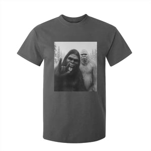 Bigfoot Selfie Christmas T Shirt For Kid Sasquatch Yeti Rock On Hand TS14 Dark Heather Print Your Wear