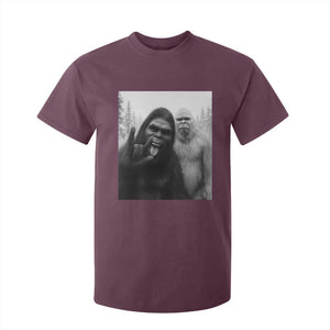 Bigfoot Selfie Christmas T Shirt For Kid Sasquatch Yeti Rock On Hand TS14 Maroon Print Your Wear