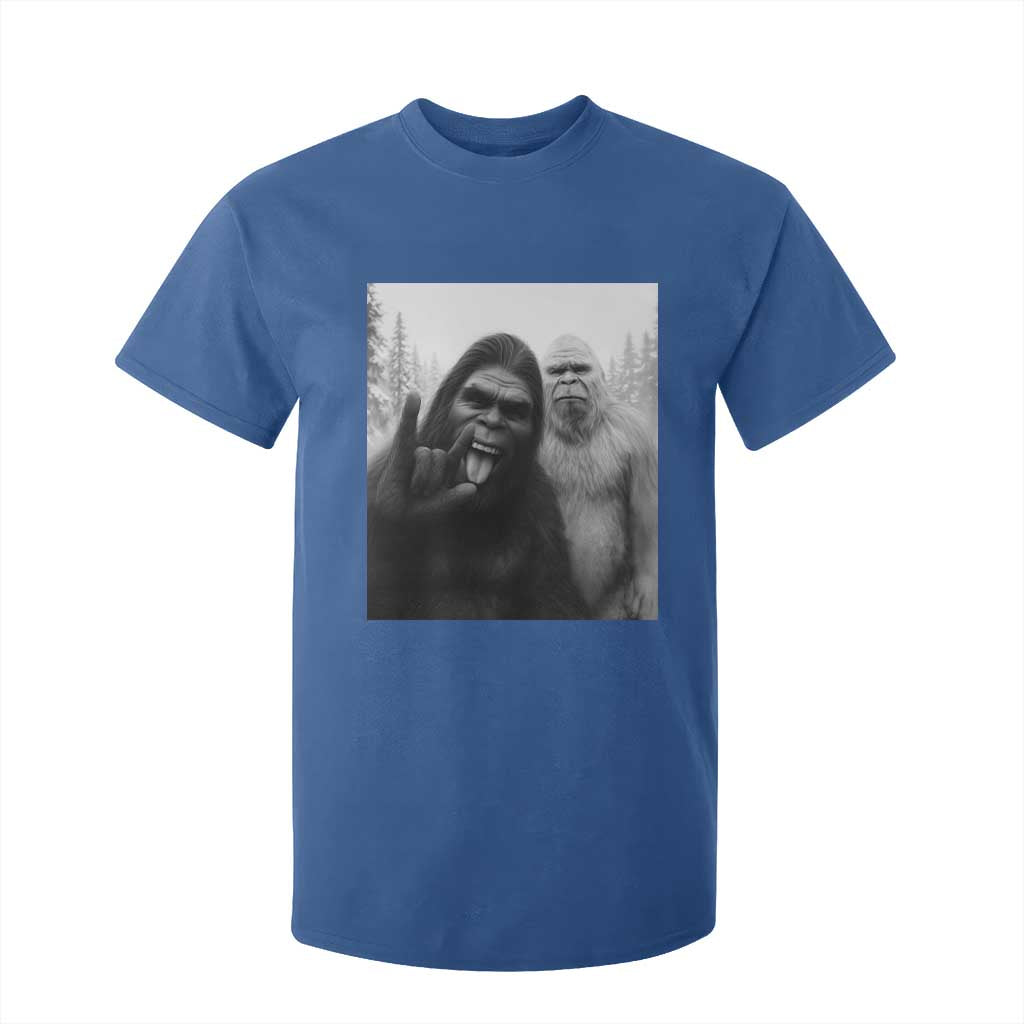 Bigfoot Selfie Christmas T Shirt For Kid Sasquatch Yeti Rock On Hand TS14 Royal Blue Print Your Wear