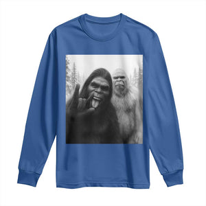 Bigfoot Selfie Christmas Long Sleeve Shirt Sasquatch Yeti Rock On Hand TS14 Royal Blue Print Your Wear