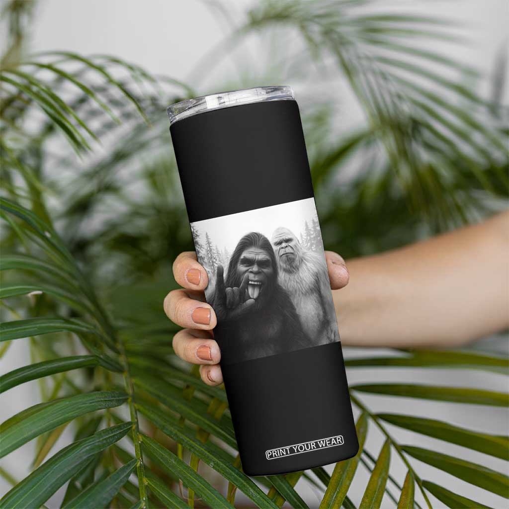 Bigfoot Selfie Christmas Skinny Tumbler Sasquatch Yeti Rock On Hand TS14 Print Your Wear