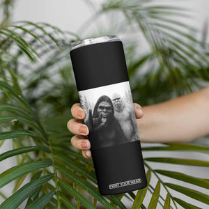 Bigfoot Selfie Christmas Skinny Tumbler Sasquatch Yeti Rock On Hand TS14 Print Your Wear