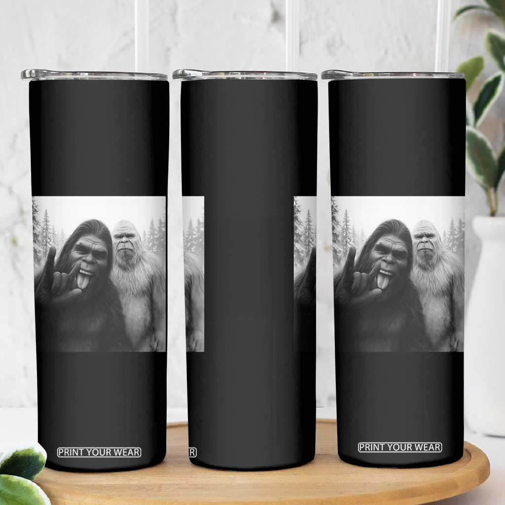 Bigfoot Selfie Christmas Skinny Tumbler Sasquatch Yeti Rock On Hand TS14 Print Your Wear