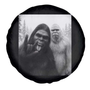 Bigfoot Selfie Christmas Spare Tire Cover Sasquatch Yeti Rock On Hand TS14 Print Your Wear