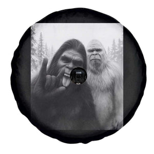 Bigfoot Selfie Christmas Spare Tire Cover Sasquatch Yeti Rock On Hand TS14 Print Your Wear