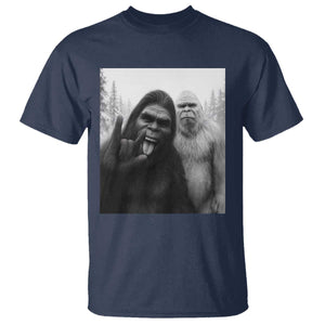 Bigfoot Selfie Christmas T Shirt Sasquatch Yeti Rock On Hand TS14 Navy Print Your Wear