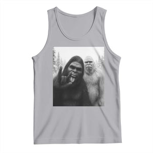 Bigfoot Selfie Christmas Tank Top Sasquatch Yeti Rock On Hand TS14 Athletic Heather Print Your Wear