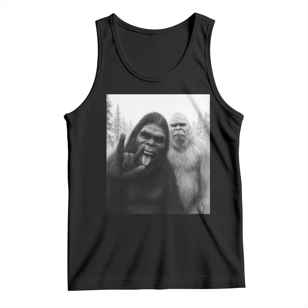 Bigfoot Selfie Christmas Tank Top Sasquatch Yeti Rock On Hand TS14 Black Print Your Wear