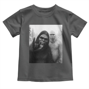 Bigfoot Selfie Christmas Toddler T Shirt Sasquatch Yeti Rock On Hand TS14 Dark Heather Print Your Wear