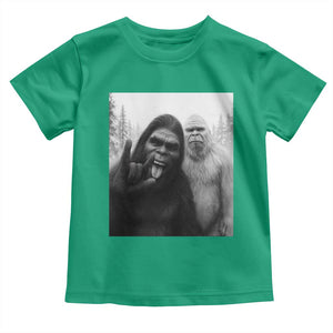 Bigfoot Selfie Christmas Toddler T Shirt Sasquatch Yeti Rock On Hand TS14 Irish Green Print Your Wear