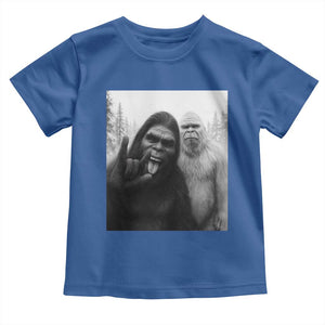 Bigfoot Selfie Christmas Toddler T Shirt Sasquatch Yeti Rock On Hand TS14 Royal Blue Print Your Wear