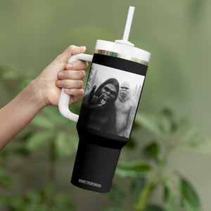 Bigfoot Selfie Christmas Tumbler With Handle Sasquatch Yeti Rock On Hand TS14 Print Your Wear