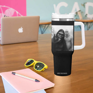 Bigfoot Selfie Christmas Tumbler With Handle Sasquatch Yeti Rock On Hand TS14 Print Your Wear