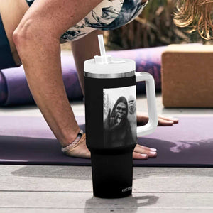 Bigfoot Selfie Christmas Tumbler With Handle Sasquatch Yeti Rock On Hand TS14 Print Your Wear