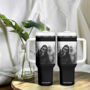 Bigfoot Selfie Christmas Tumbler With Handle Sasquatch Yeti Rock On Hand TS14 Print Your Wear