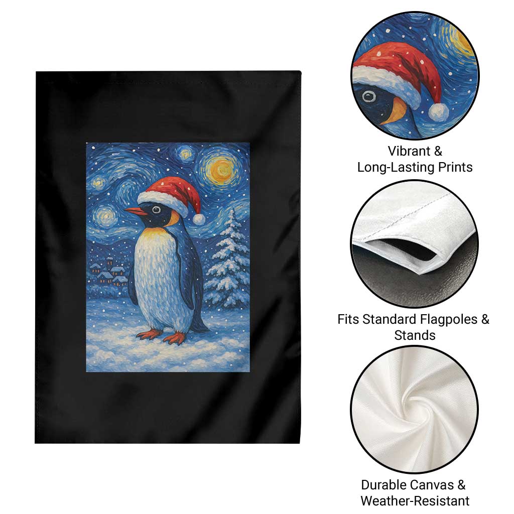 Penguin Christmas Garden Flag Starry Night Van Gogh TS14 Print Your Wear