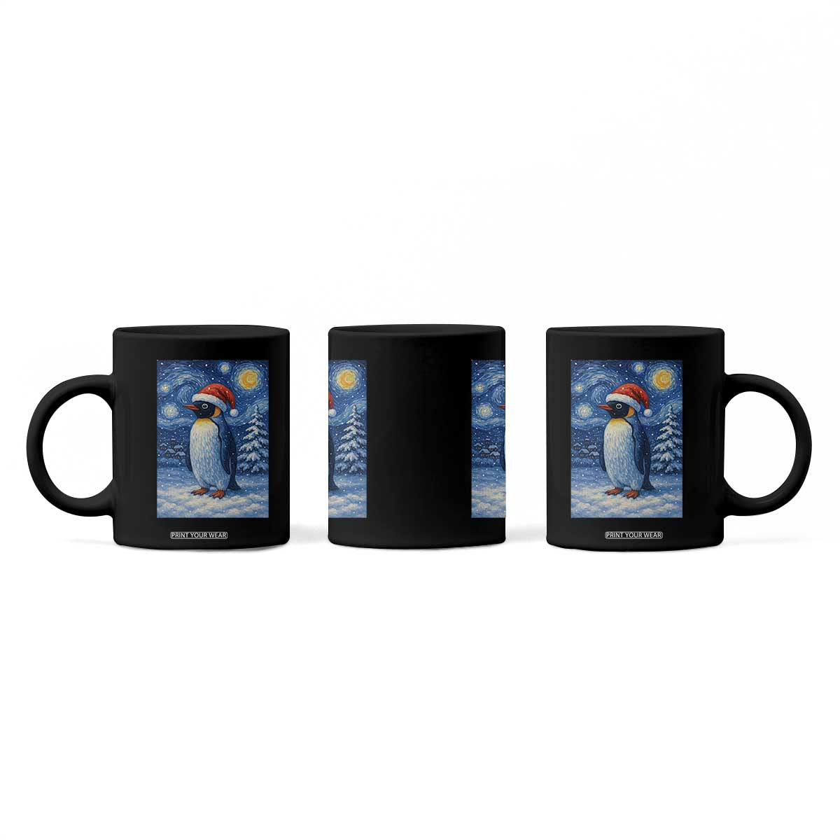 Penguin Christmas Coffee Mug Starry Night Van Gogh TS14 Print Your Wear