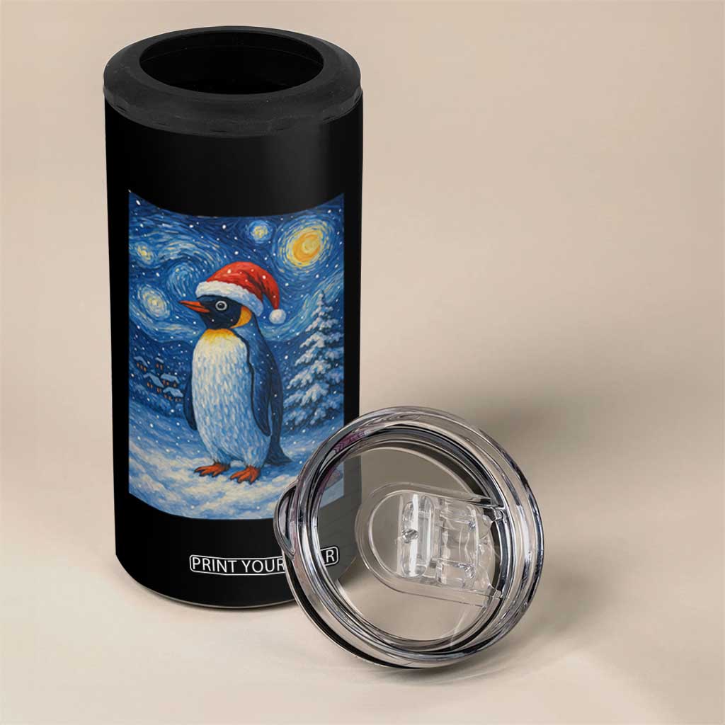 Penguin Christmas 4 in 1 Can Cooler Tumbler Starry Night Van Gogh TS14 Print Your Wear