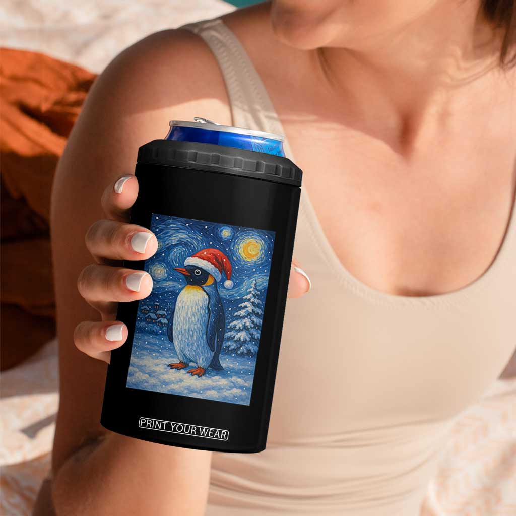 Penguin Christmas 4 in 1 Can Cooler Tumbler Starry Night Van Gogh TS14 Print Your Wear