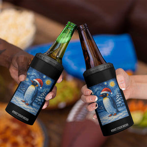 Penguin Christmas 4 in 1 Can Cooler Tumbler Starry Night Van Gogh TS14 Print Your Wear