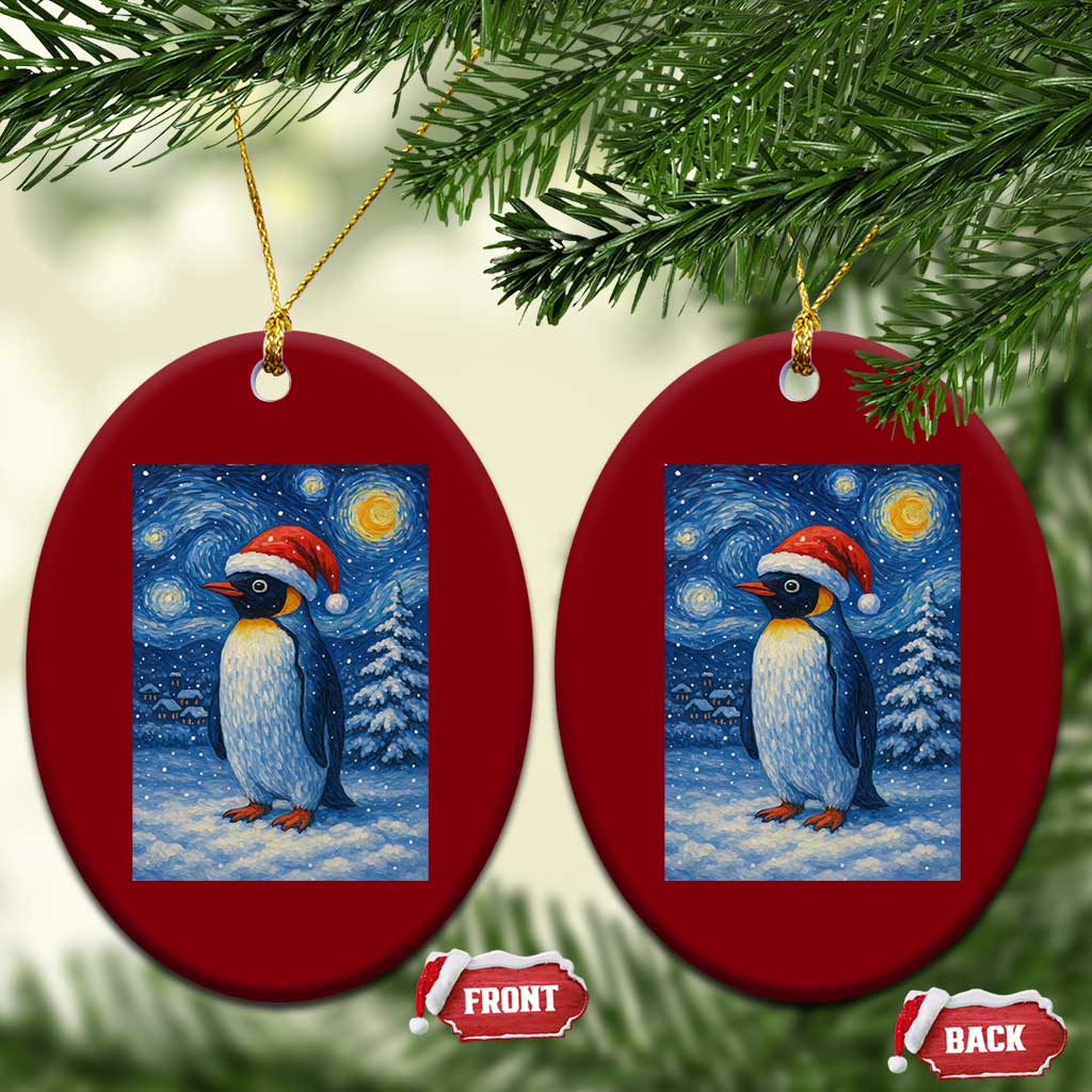 Penguin Xmas Ceramic Ornament Starry Night Van Gogh TS14 Print Your Wear