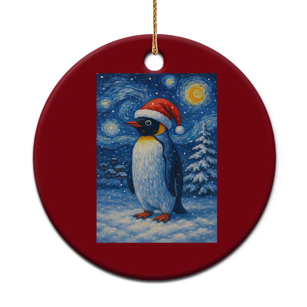 Penguin Xmas Ceramic Ornament Starry Night Van Gogh TS14 1pc Red Print Your Wear