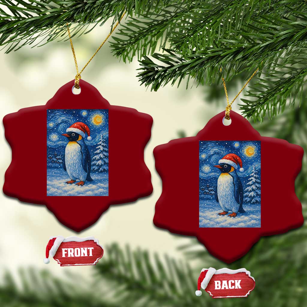 Penguin Xmas Ceramic Ornament Starry Night Van Gogh TS14 Print Your Wear