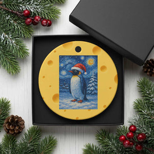 Penguin Xmas Ceramic Ornament Starry Night Van Gogh TS14 1pc Yellow Cheese Print Your Wear