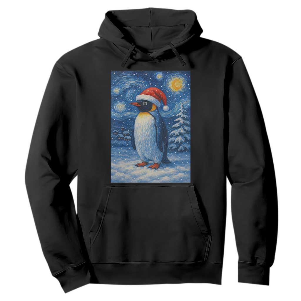 Penguin Christmas Hoodie Starry Night Van Gogh TS14 Black Print Your Wear