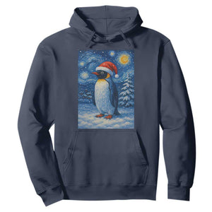 Penguin Christmas Hoodie Starry Night Van Gogh TS14 Navy Print Your Wear