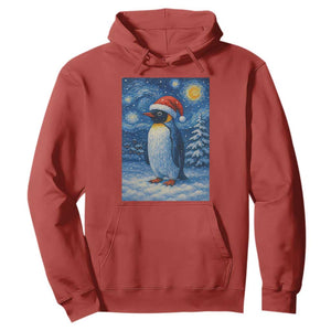 Penguin Christmas Hoodie Starry Night Van Gogh TS14 Red Print Your Wear
