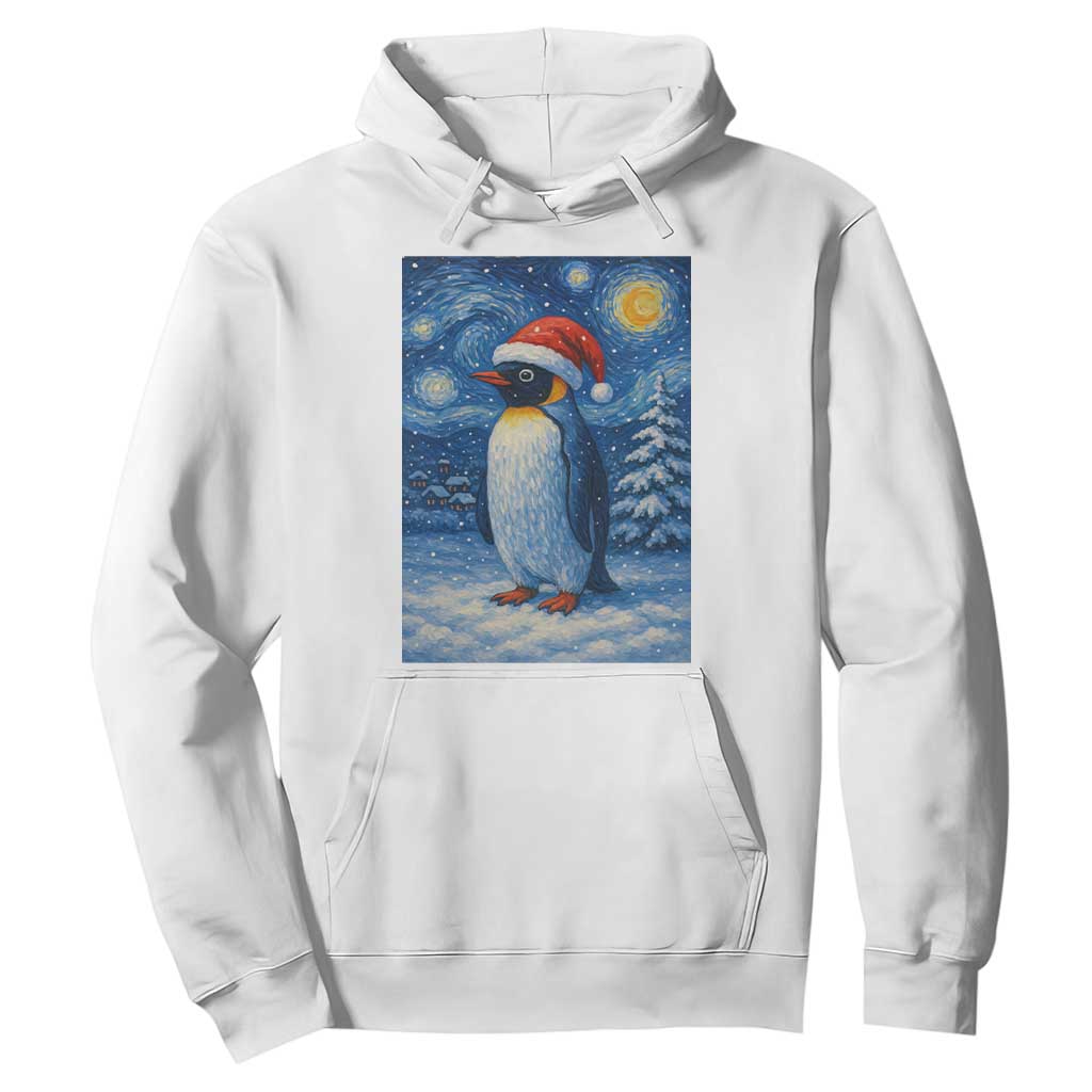 Penguin Christmas Hoodie Starry Night Van Gogh TS14 White Print Your Wear