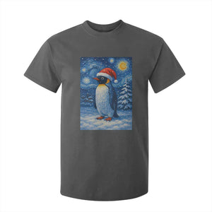 Penguin Christmas T Shirt For Kid Starry Night Van Gogh TS14 Dark Heather Print Your Wear