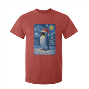 Penguin Christmas T Shirt For Kid Starry Night Van Gogh TS14 Red Print Your Wear