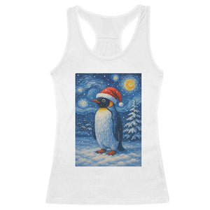 Penguin Christmas Racerback Tank Top Starry Night Van Gogh TS14 White Print Your Wear