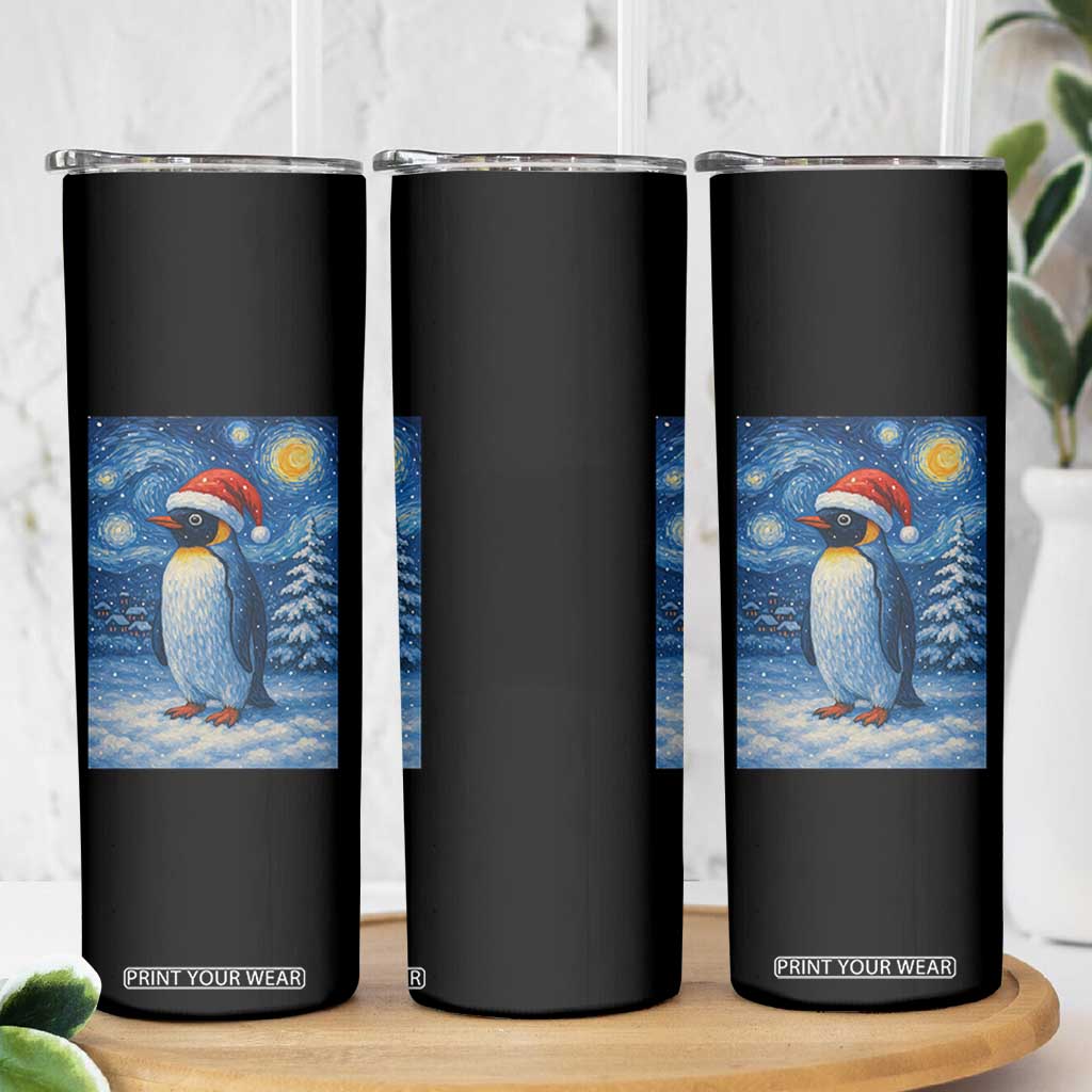 Penguin Christmas Skinny Tumbler Starry Night Van Gogh TS14 Print Your Wear
