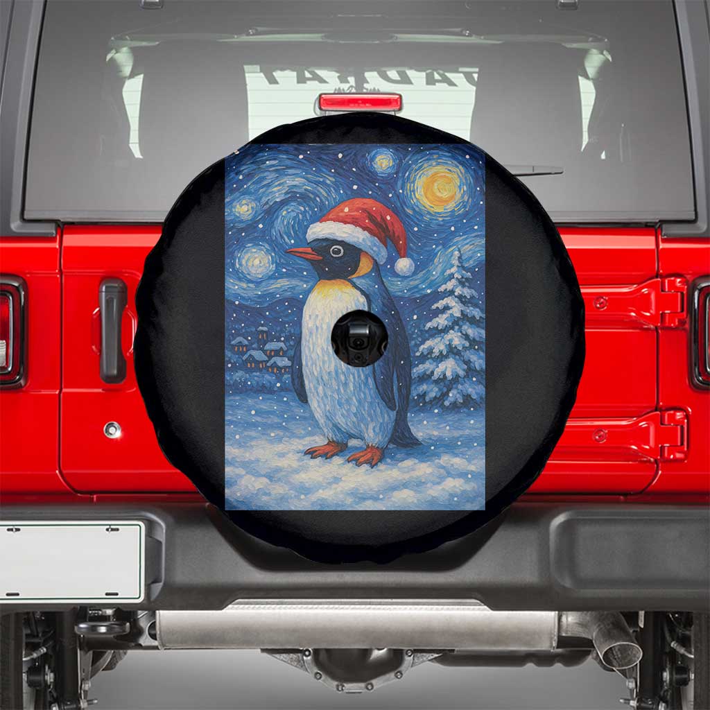 Penguin Christmas Spare Tire Cover Starry Night Van Gogh TS14 Black Print Your Wear