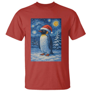 Penguin Christmas T Shirt Starry Night Van Gogh TS14 Red Print Your Wear