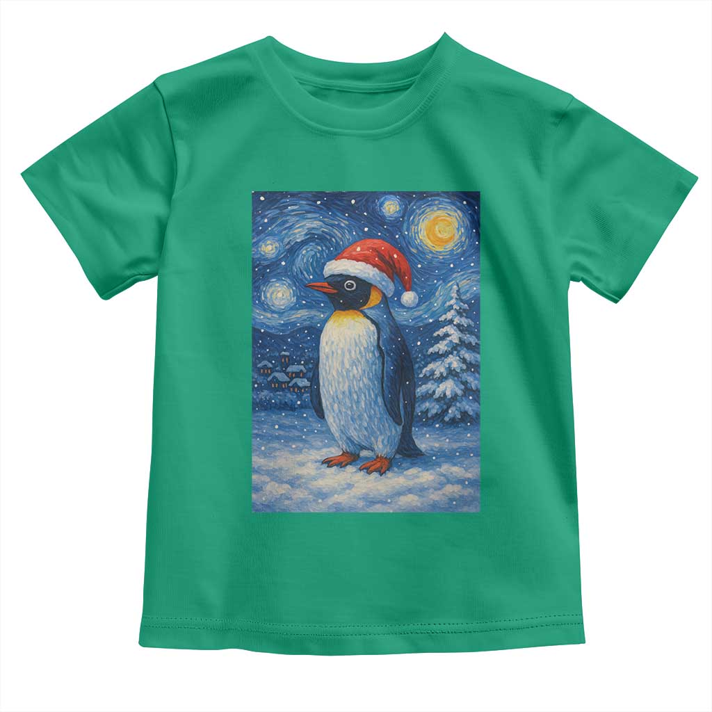 Penguin Christmas Toddler T Shirt Starry Night Van Gogh TS14 Irish Green Print Your Wear