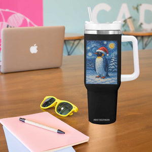 Penguin Christmas Tumbler With Handle Starry Night Van Gogh TS14 Print Your Wear
