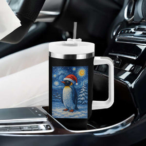 Penguin Christmas Tumbler With Handle Starry Night Van Gogh TS14 Print Your Wear