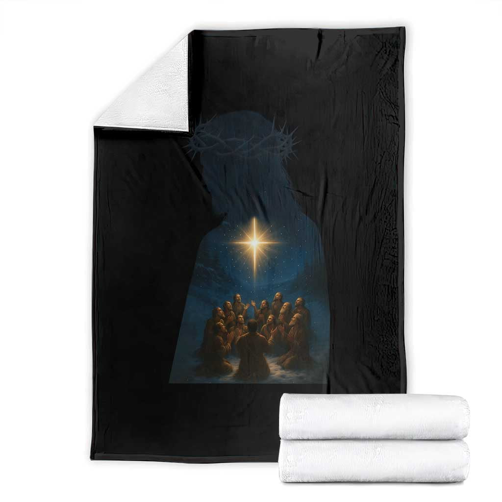 Jesus Christian Christmas Throw Blanket Christian Saints Praying Under The Star of Bethlehem TS14 Black Print Your Wear