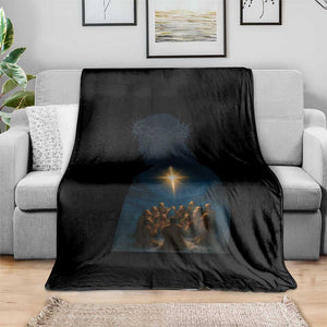 Jesus Christian Christmas Throw Blanket Christian Saints Praying Under The Star of Bethlehem TS14 Print Your Wear