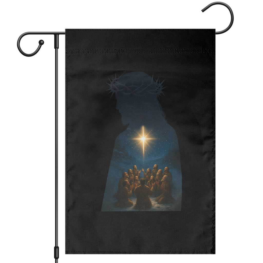 Jesus Christian Christmas Garden Flag Christian Saints Praying Under The Star of Bethlehem TS14 Black Print Your Wear
