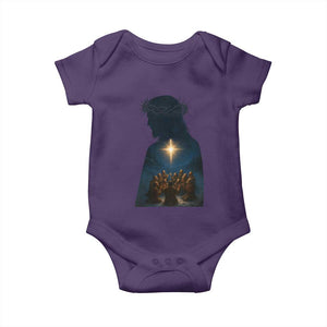 Jesus Christian Christmas Baby Onesie Christian Saints Praying Under The Star of Bethlehem TS14 Purple Print Your Wear
