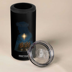 Jesus Christian Christmas 4 in 1 Can Cooler Tumbler Christian Saints Praying Under The Star of Bethlehem TS14 Print Your Wear