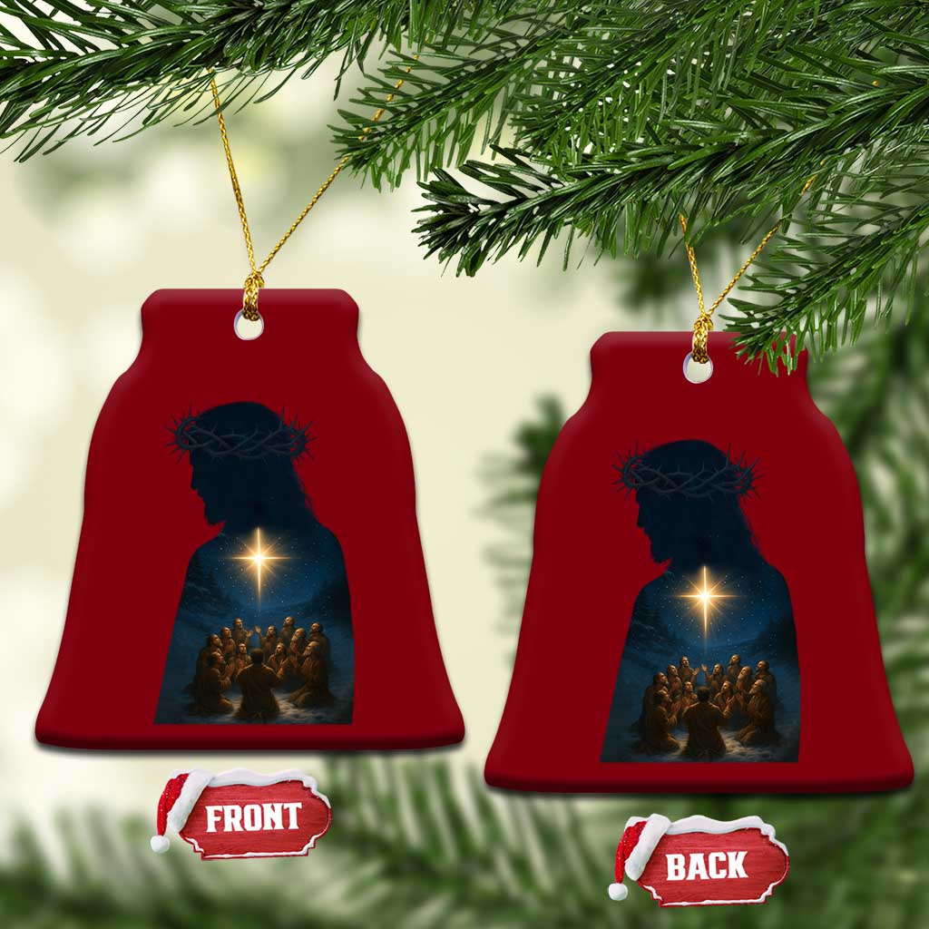 Jesus Christian Xmas Ceramic Ornament Christian Saints Praying Under The Star of Bethlehem TS14 Print Your Wear