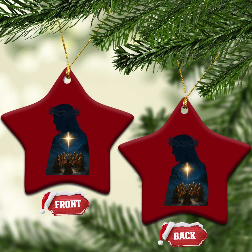Jesus Christian Xmas Ceramic Ornament Christian Saints Praying Under The Star of Bethlehem TS14 Print Your Wear